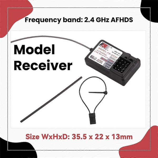 FlySky FS-GR3E 3CH 2.4GHz mottaker GT2 GT3 GT3B GT3C GR3C RC bil båt black