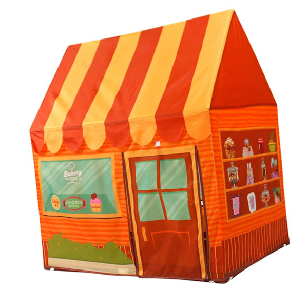 Hopfällbart Pop Up Lekhus Lektält Speltält Barn Inomhusleksak Orange