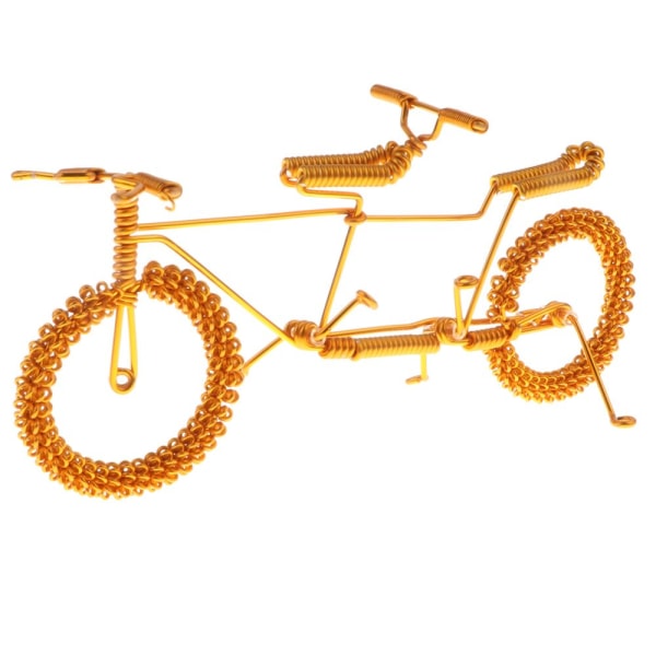 Handgjord metall hantverk cykel modell leksak Kontorsskrivbord Heminredning Golden