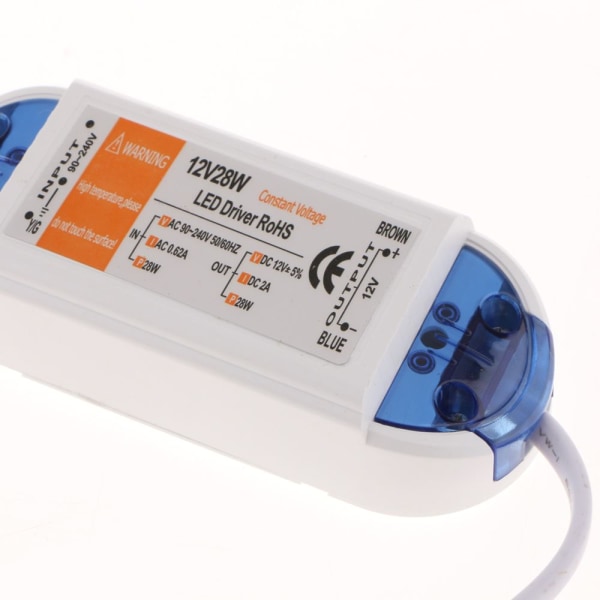 LED-transformator för belysning, elektronisk transformator DC 12V till AC 90-240V 28W