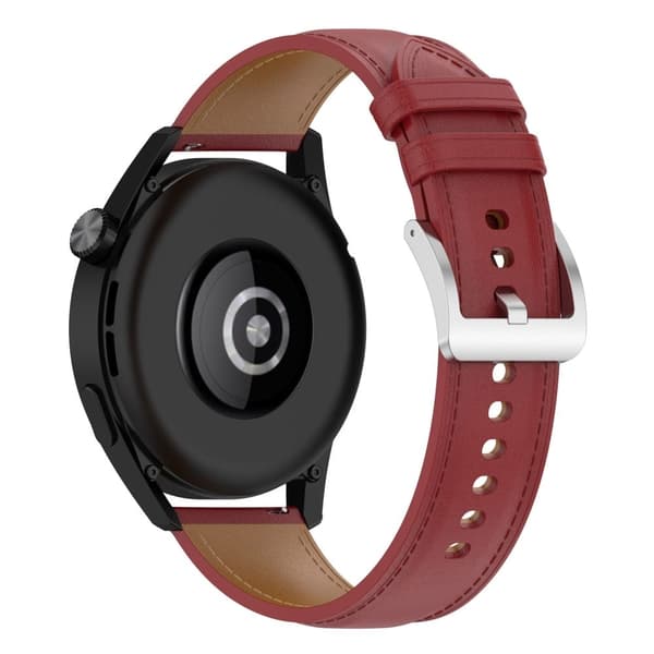 [RM]22 mm Cowhide Watch Strap with Universal Stitching - Red Röd red
