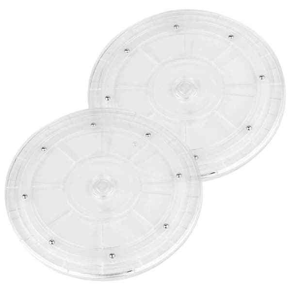 [RM]Roterande displayställ Liten akryl Transparent Rund Klar Bordsroterande bricka 2-pack