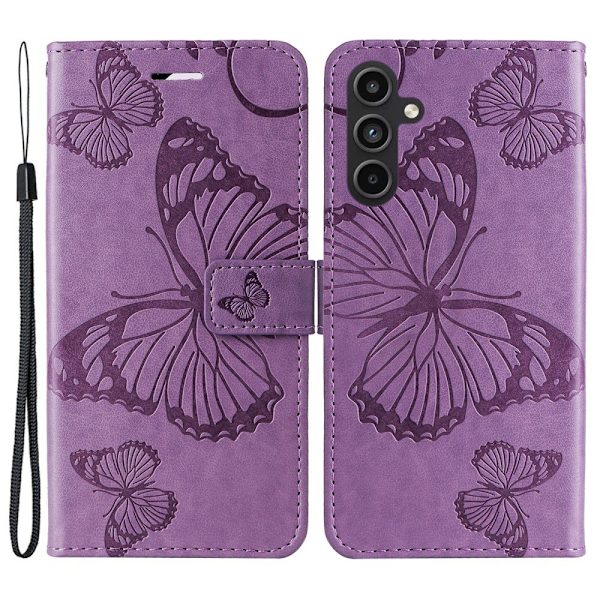 Yhteensopiva Samsung Galaxy A15 5G -kotelon kanssa, perhoskuvio, violetti 71