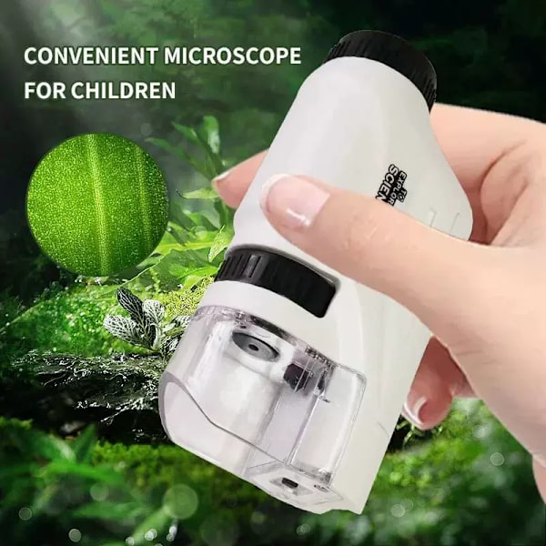 Mini Fickmikroskop Kit 60 Till 120x Portabelt Laboratoriemikroskop För Barn Vetenskapliga Experiment Redskap