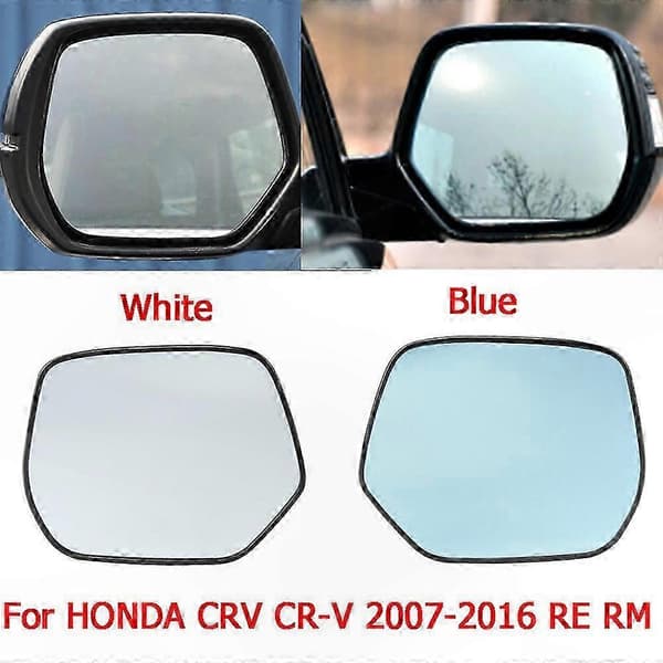Uppvärmd sidospegel för CR-V 2007-2016 - Vänster/Höger backspegel med blå/vit lins 1Pair White