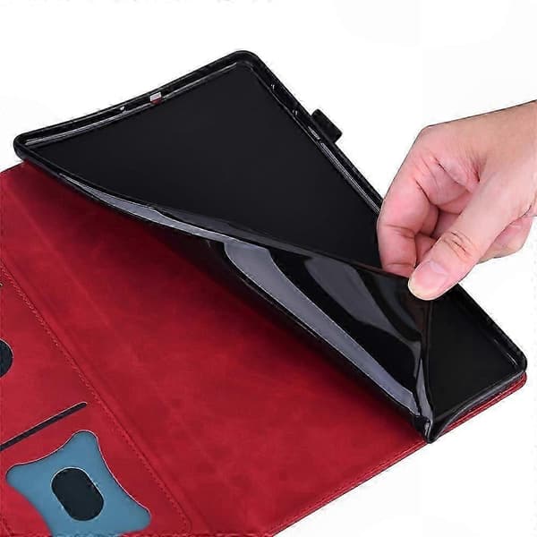 PU læder tablet cover med kortholder til 10,5-11 tommer enheder Red
