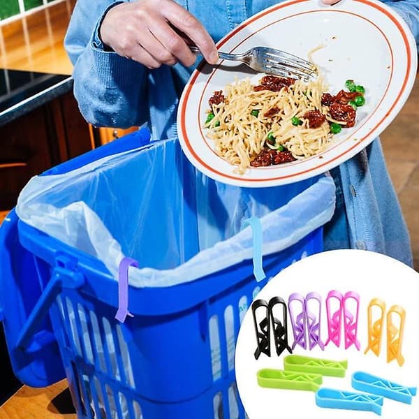 20 st. sopsäcksklämmor i plast för kökssoptunna, slumpmässig färg
