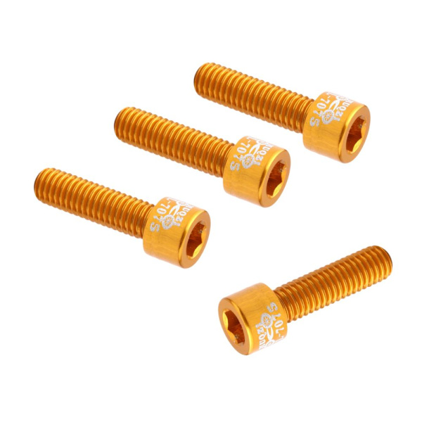 4 st Väghjul Styrlager Skruvar Aluminiumlegering M5*17mm Guld Bultar