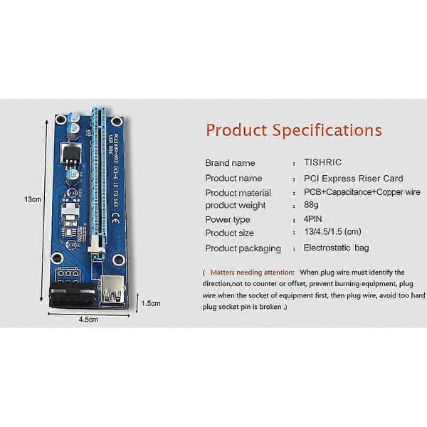 4st Ver006 Pci-e Riser-kort för Pci Express 1x till 16x Pcie-kortförlängare Usb 3.0 Sata-kabel för 4