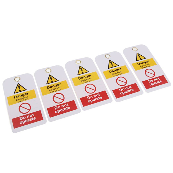 5 st Säkerhetsnyckel Lockout Tagout Tag Säkerhetsnamn Märkningsetikett