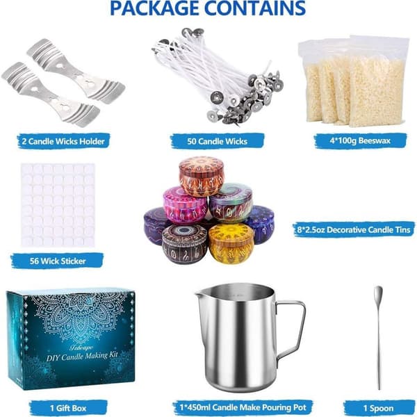 [RM]Candle Making Kit, DIY Candle Making Tools with Candle Jars, Candle KLB
