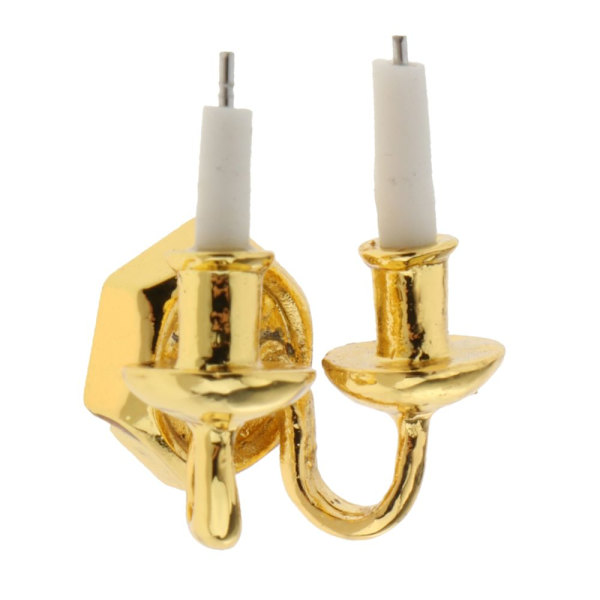 Dockskåp i skala 1/12 Mini Dubbelhuvad Ljus Väggdekoration Ornament Kit