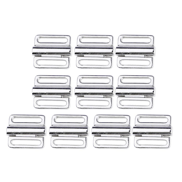 10 set bikini clips hake och snäpp metallrem bh badkläder 9,5 mm