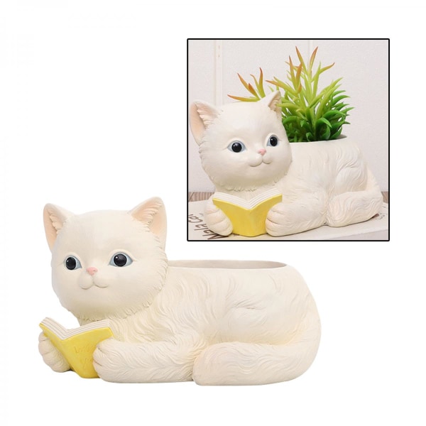 Katt Suckulent Växtkrukor Tecknad Blomkruka Trädgård Hem Kontor Dekor Stil5