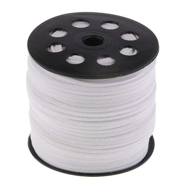100 Yards Faux Mockaläder Snöre Tråd DIY Armband Halsband Vit