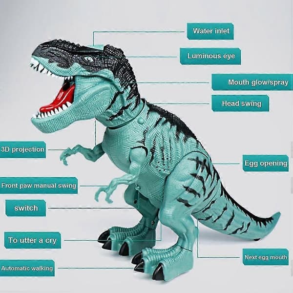 RC T-Rex Dinosaurlegetøj med gang og brøl, realistisk figur til børn red