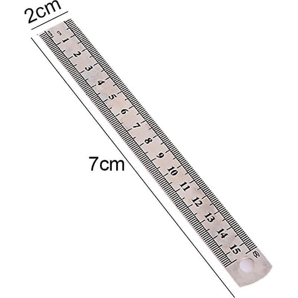 Stållinealer, metallinealer, sæt med 2 - 15 cm