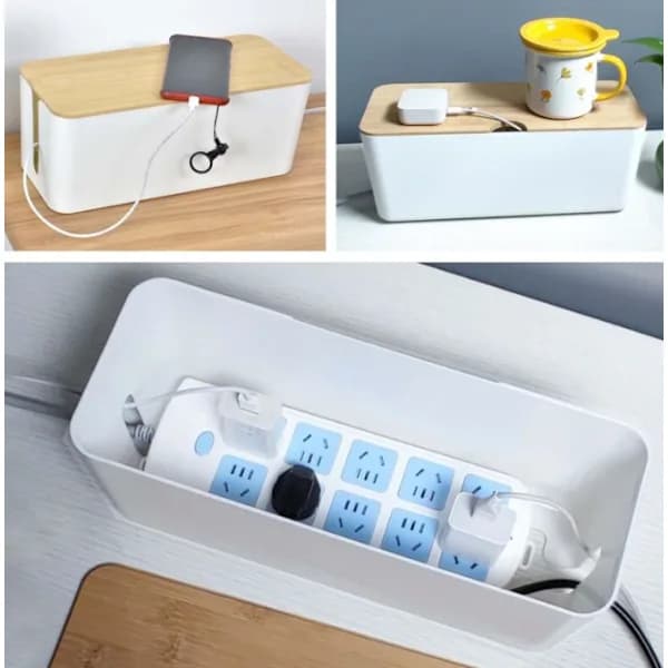 Cable Box Storage Cable Management (Black), Cable Box, Cable Hider to Keep Cables Organized, Storage Box for,A[RM]