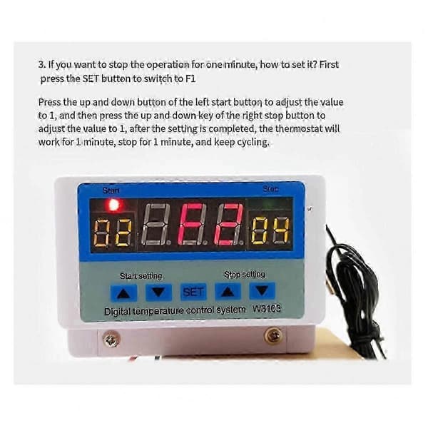 Programmerbar termostat 220V 5000W Maks. 30A Digital temperaturkontrol -19 til 99C område