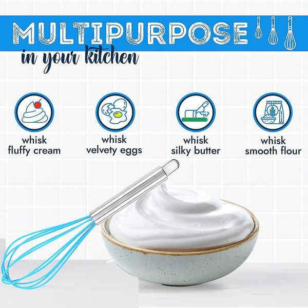 8 tums och 10 tums silikonvispsats om 4, visp ballong äggsås visp för nonstick kokkärl style 6