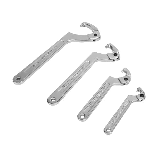 [RM] 4 pcs Adjustable Pin Wrenches Tool Chrome Finish High Strength Alloy Steel Universal for Collars Bearings