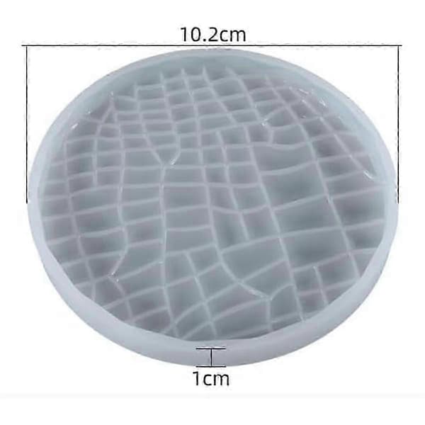 5 Resin Støbte Coasterforme, Inklusive 4 Cirkulære Coasterforme og 1 Firkantet Coasterholder Epoxyharpiksform Silikone
