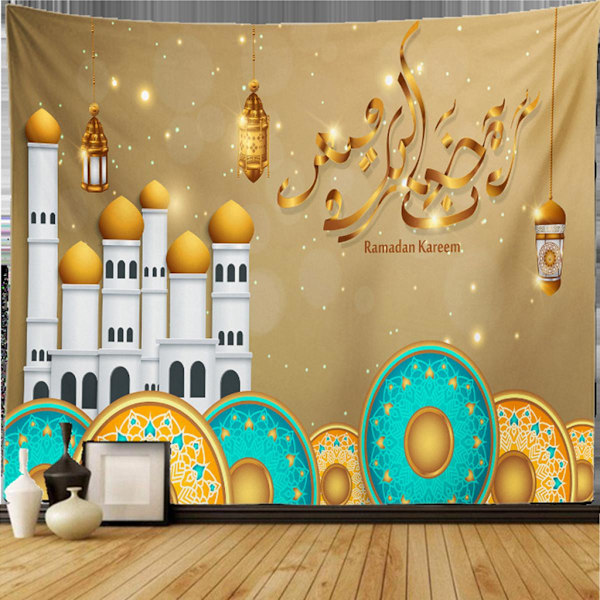 Eid Mubarak Gobeläng Vägghängande Dekoration Ornament Sovsal Vardagsrum D 150x100cm