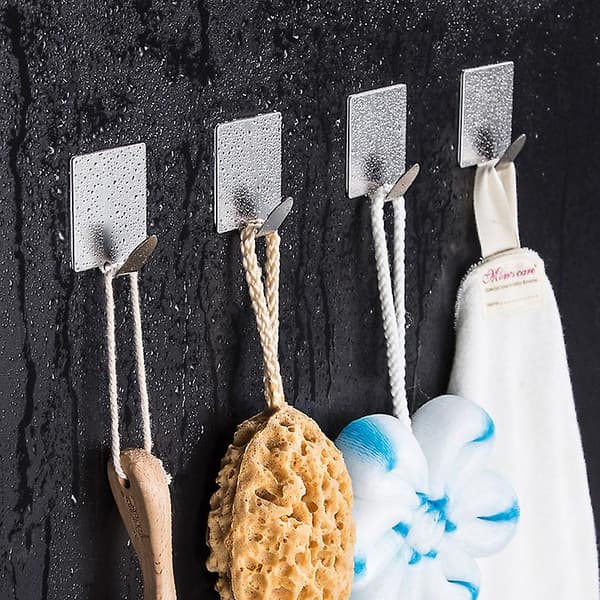Fyrkantig krok i matt rostfritt stål - 4-pack, rostfritt stål, 45*45 mm