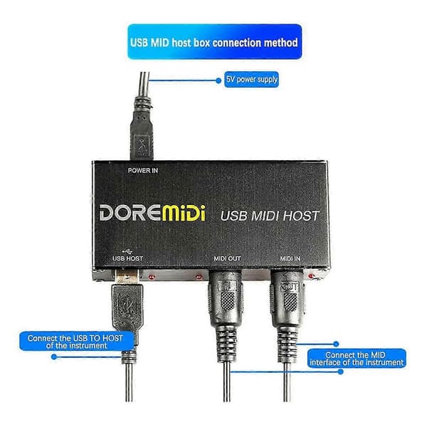 1 USB til MIDI Host Guitar Effector MIDI Synthesizer Generator MIDI Interface Enheder Elektronisk Instrumentudstyr