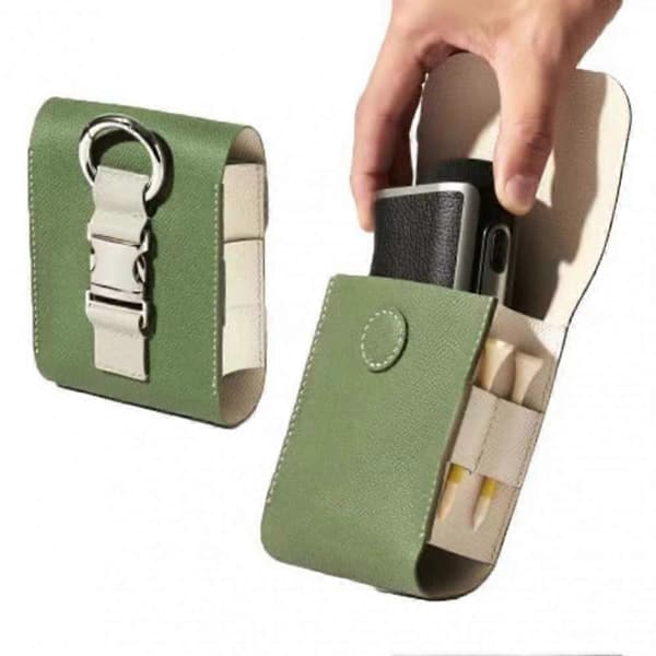 Golf Ball Bag Rangefinder Shockproof Waterproof Diastimeter PU Leather Case Golf Portable Waist Bag Grey