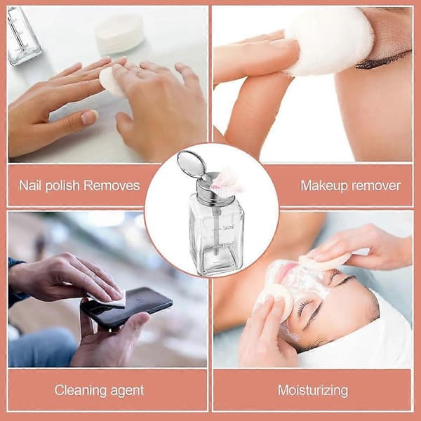 2 st 180 ml klar pumpdispenserflaska med metallfällbart lock glas push down dispenserflaska Transparent  Silver
