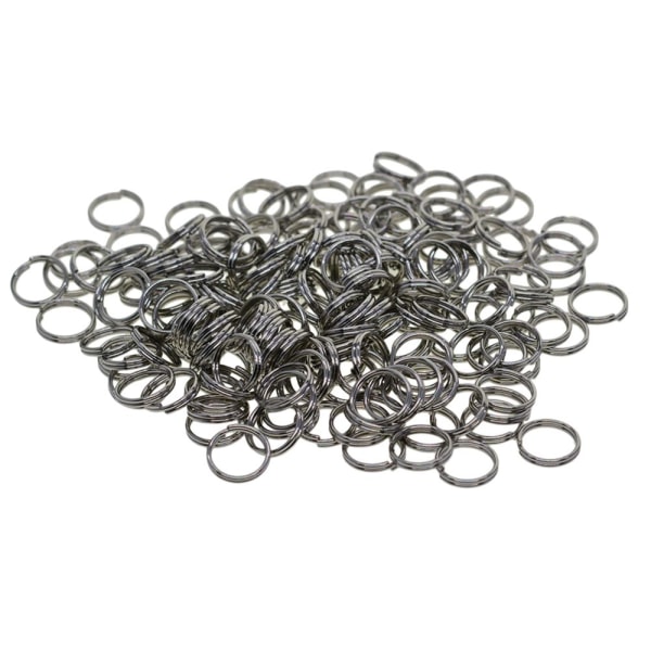 500st Rostfria Nycklar Delade Nyckelringar Spänne Smycken Tillbehör 10mm