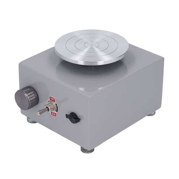 [RM]Mini Pottery Wheel for Kids Adjustable Speed Compact Ceramic Wheel with Water Basin Detachable Hex Wrench 100‑240V Grey US Plug