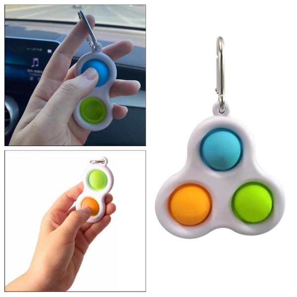 Simple Dimple Keychain Pression Stress Relief Main Sensitive Bleu Orange Vert