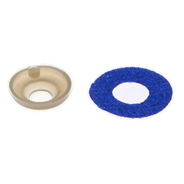 10 st Plast Säkerhetsleksaksögon + Glitter Nonwovens + Bricka 18mm Mörkblå