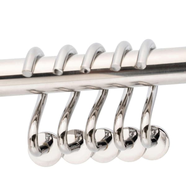 5-pack metall duschdraperikrokar, duschring, duschdraperikrokar, silver