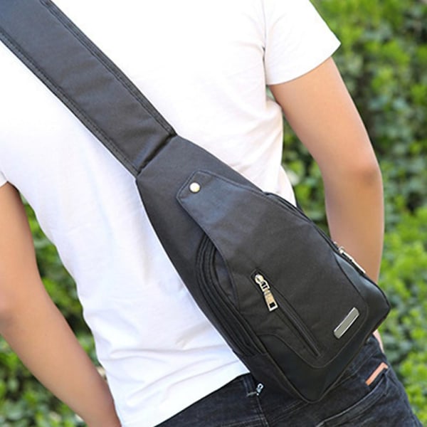 1 st Kompakt Crossbody-ryggsäck och dagväska Multifunktionell bröstväska Black