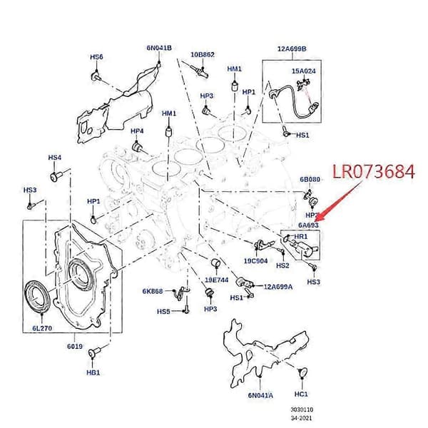 Öljynjäähdytyksen männän venttiili Range Rover Discovery Shenxing Evoque LR073684
