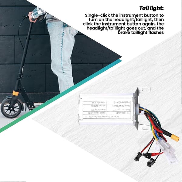 36V 350W Controller Dashboard Accelerator Scooter Udskiftningssæt til E-Scooter Controller Dashboard Ac Black  Silver