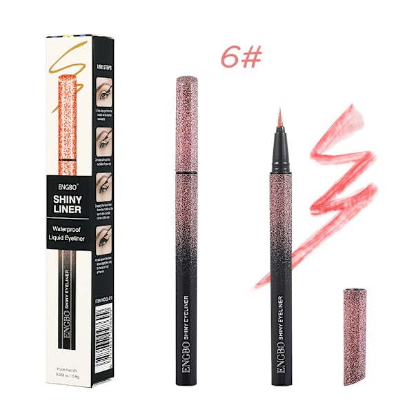 Stjärnklar himmel pärlemorskimrande eyeliner färg eyeliner snabbtorkande vattentät och svettsäker svår att ta bort smink kladdar inte drömsk 6 red
