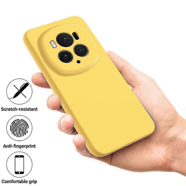 [RM] Stöttåligt mobilskal i flytande silikon med enfärgad design Yellow For Honor Magic6 Pro