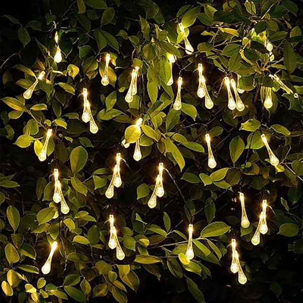 [RM]Solcelledrevne lysslynger, 50 LED 7M Solcelle Vanndråpe Lys, ZQKLA