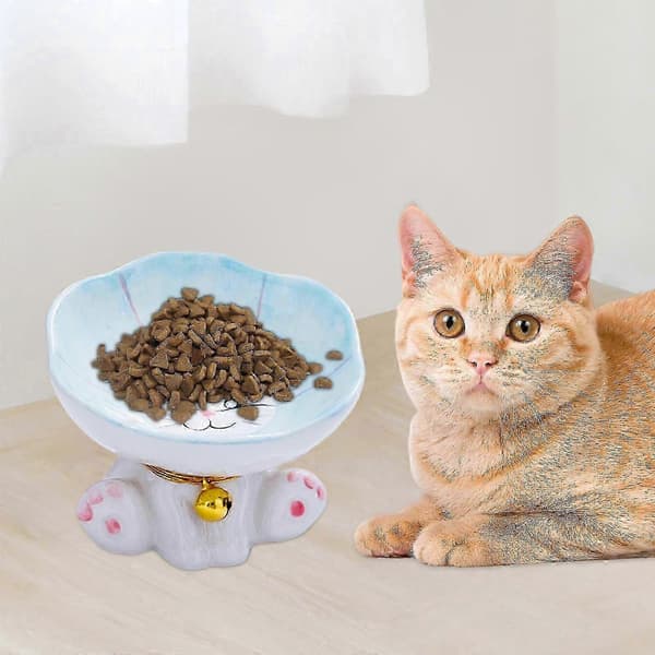 Multifunktionelle keramiske skåle til katte og hunde, ideelle til fodring af kæledyr indendørs, velegnet til hvalpe og killinger Style A