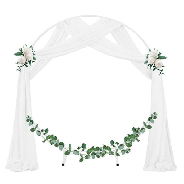 8X Bröllopsbåge Drapering Tyg 1 Panel 75cm X 6m Vit Skir Chiffong Gardin Draperier för Bröllopsceremoni size