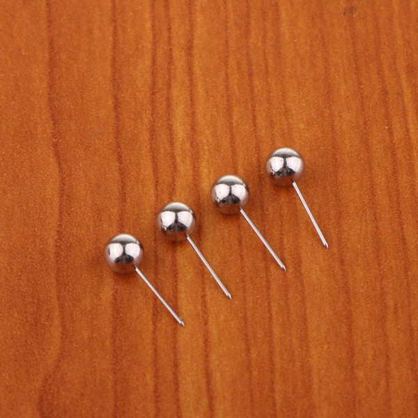 100 / 200 set 6 mm metallkulhuvud Pin Markeringsspets Silver 200
