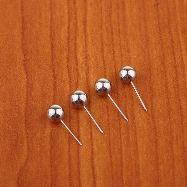 100 / 200 set 6mm Metall Kulhuvud Nål Markeringsspets Silver 200