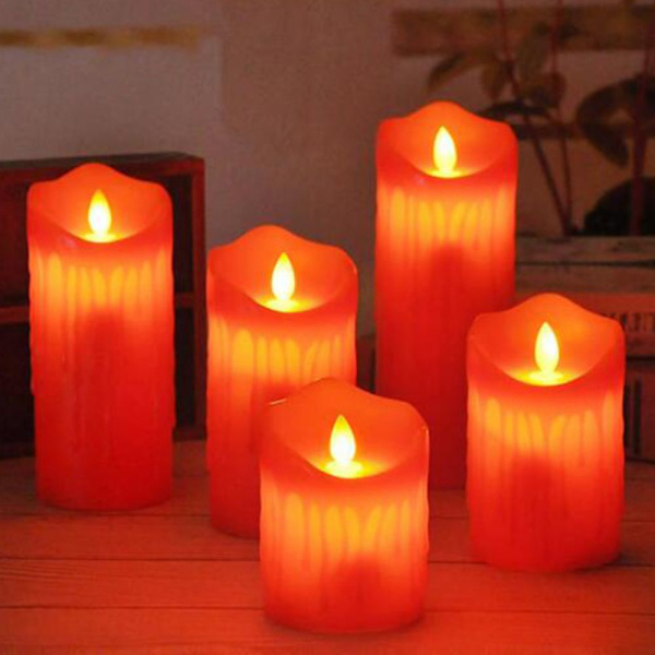 LED-värmeljus flamlöst elektroniskt ljus för bröllopsfester 15cm