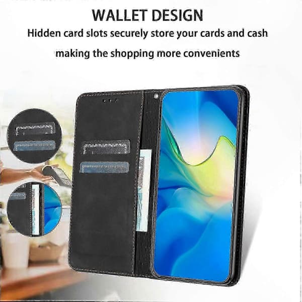 Telefonfodral i läder med elefantdesign och rem för A54 5G Style C