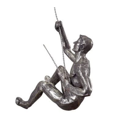 [RM]3x Bronze Climbing and Rappelling Figures Trio Hanging Decorative Figures Trio Mountain Climbers