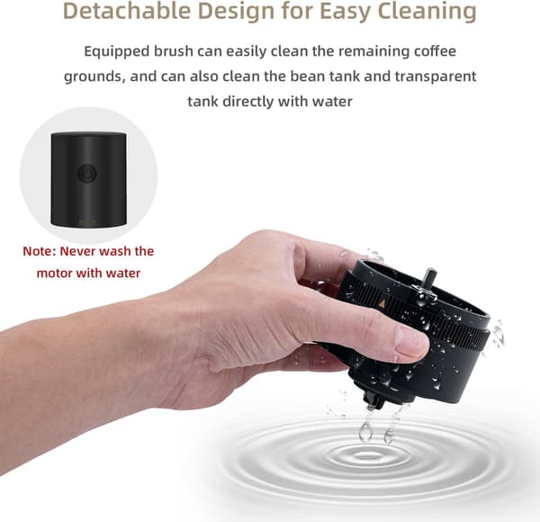 Portable Electric Coffee Grinder, Mcbazel Electric Rechargeable Mini Coffee Grinder with Multiple Grind Settings - Black Black